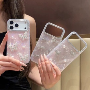 Nouvelle Coque de Téléphone Antichoc Papillon Diamant Perle pour iPhone 17 16 15 Pro Max, Étui Bling Mignon avec Nœud Papillon - Product Image 6