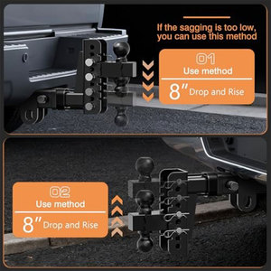 Ambull Factory Vente en gros de qualité supérieure : <span class=keywords><strong>Attelage</strong></span> de remorque réglable à double boule pour récepteur de 2 pouces, <span class=keywords><strong>attelage</strong></span> de camion de 8 pouces - Product Image 4