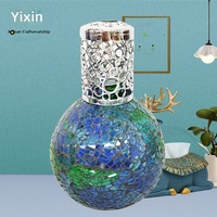 Bouteille d'aromathérapie créative en mosaïque, ornement décoratif fait main en verre sodocalcique, forme circulaire, lampe mosaïque parfumée pour la maison