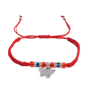 Pulseira Feminina Ajustável de Corda Vermelha Trançada com Olho Grego Azul e Olho Grego Vermelho, Estilo Europeu e Americano, Sucesso de Vendas Transfronteiriço - Product Image 5