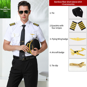 Đồng Phục Nam Dài Tay Ngắn Tay Áo Sơ Mi Trắng Phi Công Đào Tạo Tổ chức Đồng Phục Áo Sơ Mi Thiết Lập - Product Image 4