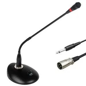Mesa portátil de bajo costo Micro Usb con cable Audio Conferencia Micrófono Cuello de cisne Soporte de micrófono con Xlr a altavoz para sala de reuniones