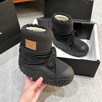 Bottes de neige épaisses pour femmes, nouveau style hiver 2026, bottes en toile épaisses et chaudes à talon compensé, doublure en fausse fourrure, bottes courtes