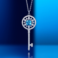 Collier chaîne de pull personnalisable en argent 925 avec pendentif en topaze carrée pour femme, bijoux de luxe raffinés pour soirée