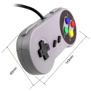 เกมแพดแบบมีสาย USB เข้ากันได้กับ <span class=keywords><strong>Nintendo</strong></span> NES PC MAC จอยสติ๊กแผงควบคุมเกมวินเทจสำหรับ SNES - Product Image 2