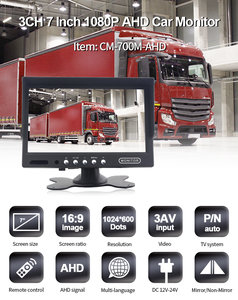 7 inch AHD Rear View Car Monitor 3CH HD 1080p 720p PAL NTSC tín hiệu video đầu vào hỗ trợ đa ngôn ngữ với điều khiển từ xa - Product Image 4