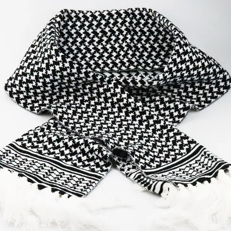 Wholesale custom winter thick two layers knitted scarf