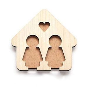 Support mural créatif en bois pour porte-clés de couple, pendentif mural, support DIY pour porte-clés de voiture, cadeau de fête d'anniversaire, bijou - Product Image 4