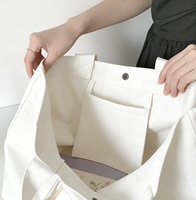 Sac fourre-tout en toile écologique décontracté avec impression personnalisée de couleur et de lettres, option de logo personnalisé pour le shopping, l'école et les voyages
