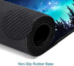 Alfombrilla de ratón para juegos, alfombrilla de escritorio con bordes cosidos, base de goma antideslizante, diseño impermeable de cielo estrellado con luna, 31,5x11,8 pulgadas - Product Image 4