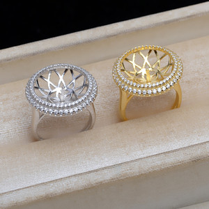 แหวนเงินแท้ S925 ลายดอกไม้บาน ปรับขนาดได้ พร้อมไข่มุก 15-16 มม. รุ่น JG5218 อุปกรณ์ทำเครื่องประดับ พร้อมฐาน - Product Image 2