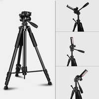 Trépied de Caméra 170cm avec Support de Téléphone et Anneau Lumineux, Rotation pour Appareil Photo DSLR, Support de Téléphone avec Bluetooth
