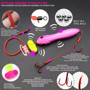 Hameçon triple pieuvre avec logo personnalisé, 4 pouces, pour la pêche au <span class=keywords><strong>silure</strong></span>, avec double perles à grelots, équipement de pêche au <span class=keywords><strong>silure</strong></span>, leurre de pêche, étang, lac, rivière - Product Image 3