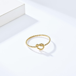 Anillo de Dedo para Mujer, Estilo Japonés y Coreano, con Nudo de Cuerda Trenzada en Forma de Corazón, de Acero de Titanio, Color Rosa Dorado - Product Image 3