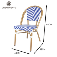 Chaises de café de plein air modernes en alliage d'aluminium Teslin, fauteuils en rotin pour hôtel, jardin