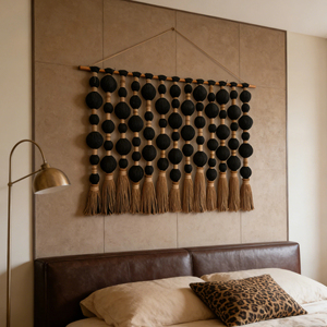 Tapicería de Macramé Esférica con Flecos Hechos a Mano, Decoraciones Geométricas para Colgar en la Pared, Artículos Decorativos para un Hogar Acogedor - Product Image 3