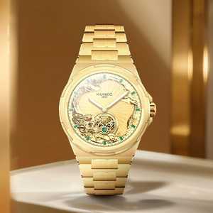 Relojes Mecánicos de Lujo para Hombre, Caja de Acero Inoxidable Dorado de 42 mm, Resistentes al Agua hasta 50 m, Edición Limitada, Reloj Automático con Esfera Dorada - Product Image 1