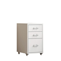 Meuble de rangement métallique à trois tiroirs avec serrure, meuble de classement sous bureau, mobilier de bureau pour l'école et la maison