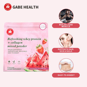 Poudre de protéines de collagène hydrolysé saveur fraise et pastèque, vente en gros OEM pour la fermeté de la peau et le soutien des articulations et des os chez la femme - Product Image 1
