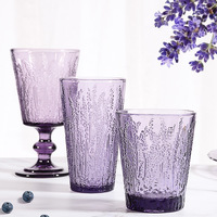 Verre à vin vintage en relief épais de couleur lavande violette créative pour mariage, gobelet à eau