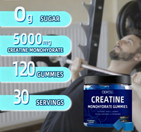 Compléments alimentaires en gommes de créatine monohydrate avec étiquette personnalisée, pré-entraînement, nutrition sportive pour adultes, soutient l'équilibre électrolytique