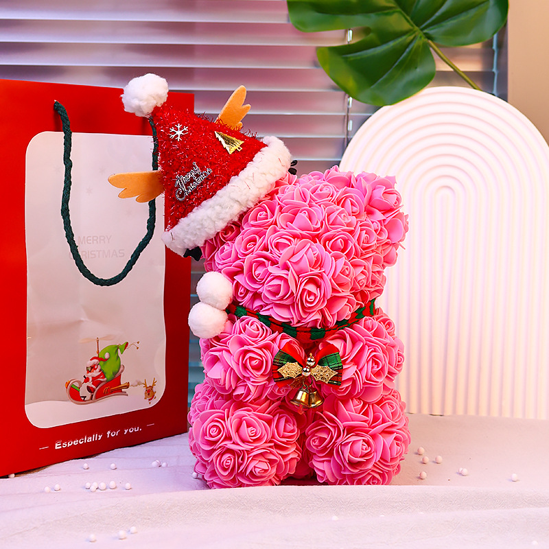 [Hat Style] 25cm pink +Christmas tote bag+warm lamp