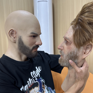 Maschera di forma del <span class=keywords><strong>seno</strong></span> in Silicone di proprietà di Halloween testa piena a testa nude giovane uomo copricapo Cosplay in Silicone maschera per la testa con i capelli - Product Image 1