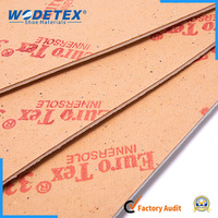 Semelle intérieure en papier de haute qualité avec EVA, 500 feuilles, 0,3 kN/cm² Eurotex 333 ≥0,25 kN/m, 0,55±0,2 g/cm³, 0,90 mm-2,50 mm, Wodetex Fujian