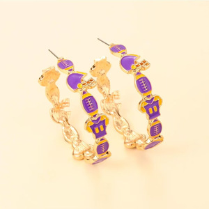 Personality Game Day Earrings Football Helmet Hoop Earrings for Women Girls <strong>Rugby</strong> Soccer Statement Earrings Accessories <strong>Gifts</strong> - Product Image 3
