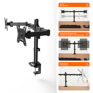 Supporto Economico da Scrivania <span class=keywords><strong>per</strong></span> Due <span class=keywords><strong>Monitor</strong></span> con Bracci Regolabili in Altezza, Bracci Doppi Girevoli con Inclinazione di 90 Gradi <span class=keywords><strong>per</strong></span> Schermi da 13-27 Pollici - Product Image 5