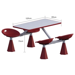 Mesa de comedor <span class=keywords><strong>para</strong></span> estudiantes personalizable <span class=keywords><strong>para</strong></span> 4 personas con sillas a juego <span class=keywords><strong>para</strong></span> varias cafeterías de instituciones educativas - Product Image 2