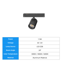 Mini projecteur en aluminium 1,5W DC 12V ultra-plat magnétique pour vitrine de bijouterie commerciale