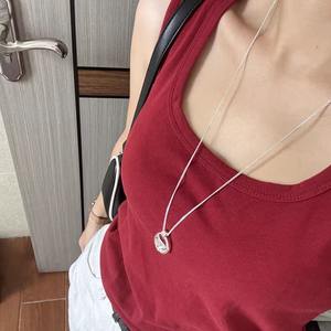 Ins japanische koreanische Blogger <span class=keywords><strong>Fever</strong></span> Sattel tasche lange Anhänger Halskette Nische Cold Style Chain All-Match - Product Image 2