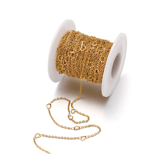 Catene a maglie a forma di cuore all'ingrosso per la creazione di gioielli fai da te, componenti per collane e accessori per braccialetti fatti a mano - Product Image 1