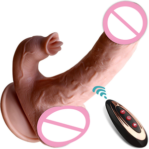 多機能ワイヤレスディルド舌舐める超リアルソフトビッグディルドシリコーン吸引カップバイブレーターディックアナルセックス玩具 - Product Image 4