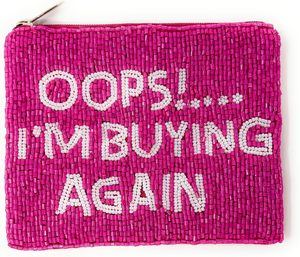 Borsa da <span class=keywords><strong>donna</strong></span> con cerniera con perline <span class=keywords><strong>rosa</strong></span> piccolo <span class=keywords><strong>portafoglio</strong></span> alla moda e borsa per carte regalo con accenti bianchi essenziale regalo di compleanno - Product Image 5