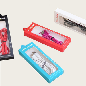 カスタム耐久性のある段ボールデータケーブルパッケージボックスUSBケーブル充電器リサイクル材料マットラミネーションエンボス加工機能 - Product Image 5