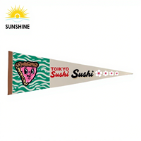 En gros Événements Grand Noël Sublimation Drapeau Tissu Impression Personnalisée Doux Feutre Bannière Fanion pour Décoration Murale Suspendue