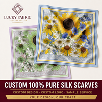 Écharpe en Soie Pure en Gros 110x110cm Carrée Charmeuse Couleur Unie Florale pour Femme Châle de Mariage Échantillon Disponible Accessoire de Mode