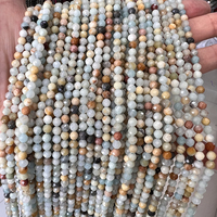 Perles en pierre naturelle facettées de 2 mm, 3 mm, 4 mm, perles en cristal, pierres précieuses, amazonite, perles en vrac pour la fabrication de bijoux