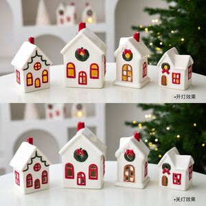 Cheminée de Noël en céramique, petite maison de neige, ornement de bureau, décoration - Product Image 3