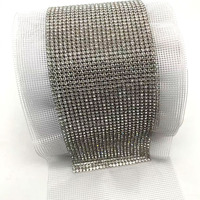 Cinta de Malla de Cristal con Diamantes de Imitación SS20 de 4.7 Pulgadas de Ancho x 10 Yardas de Largo y 24 Líneas para Bolsos de Lujo
