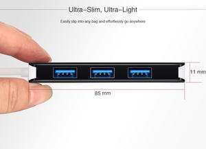 Erisin <span class=keywords><strong>ES335</strong></span> Hub USB 3.0 haute vitesse à 4 ports, multi-splitter, extension pour ordinateur de bureau, ordinateur portable, Macbook et Android 9.0 ou supérieur, autoradio DVD - Product Image 3