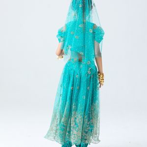 Costume de danse du ventre à paillettes Costume de danse indienne Halloween Wear Carnaval Sets Princess <span class=keywords><strong>Jasmine</strong></span> Performance Outfits - Product Image 3