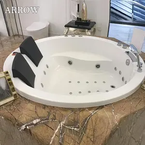 ARROW-bañera acrílica redonda Jaccuzi, bañera de hidromasaje redonda para Baño