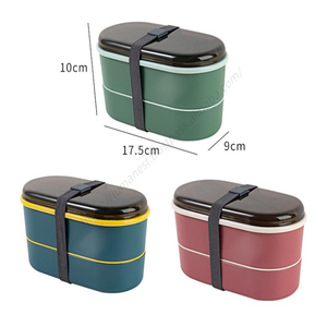 กล่องข้าวพลาสติกแบบสองชั้นขนาดเล็ก Syh686 สำหรับนักเรียนและเด็ก พร้อมช่องแบ่งอาหาร สำหรับบรรจุภัณฑ์ ขายส่ง - Product Image 3