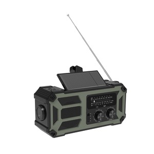 Radio d'urgence portable à énergie solaire avec lampe de poche, bande météo FM NOAA 64,0-108,0 MHz, écran LCD, batterie rechargeable - Product Image 2