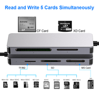 Adaptador de tarjeta de imagen OEM USB C XD Tipo C 5Gps Lector de tarjetas de memoria de cámara de alta velocidad con TF/SD/MS/M2/XD/CF