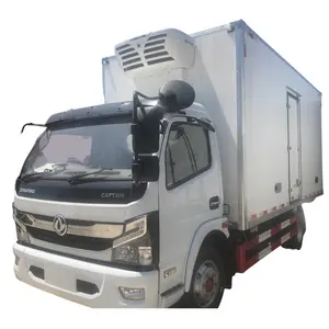Raffinato Chinamade 4tons dongfeng reefer van box truck per filippine Euro 4 diesel piccolo nuovo camion refrigerato THERMO KING