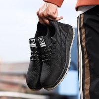 GUYISA Chaussures de sécurité populaires noires à embout en acier standard européen Chaussures de sécurité de travail